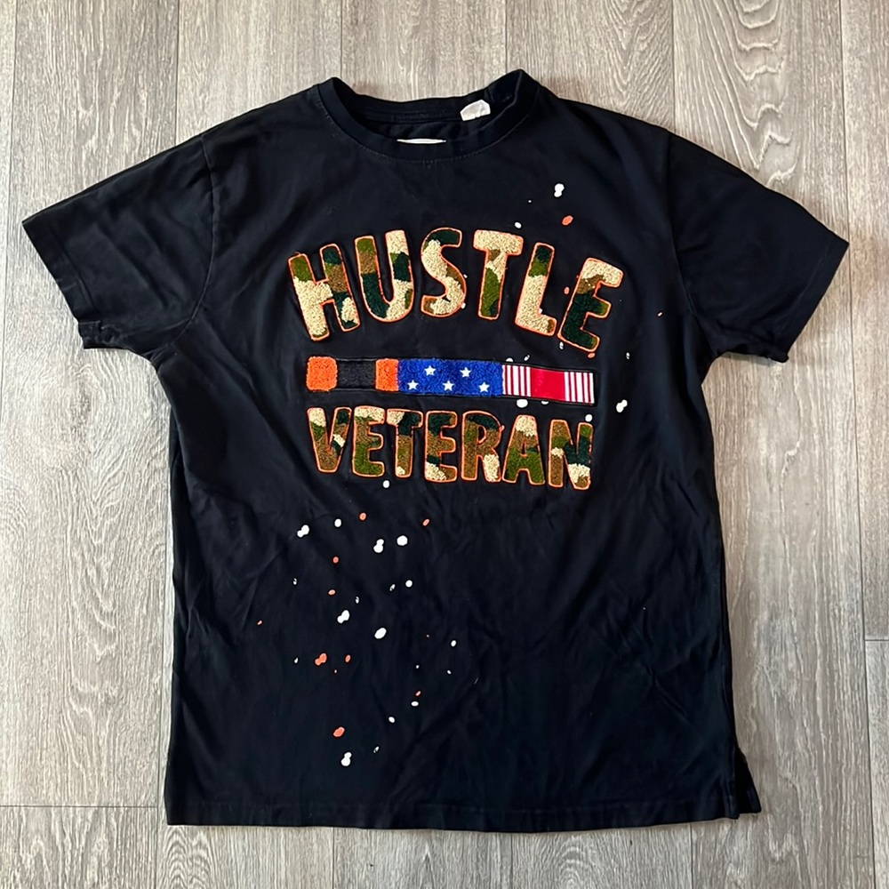 FWRD Denim Hustle Veteran textured T-shirt men’s sz L